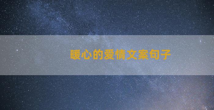 暖心的爱情文案句子